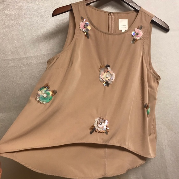 LC Lauren Conrad Tops - Lauren Conrad Embellished Sequin Flowers Blouse-L